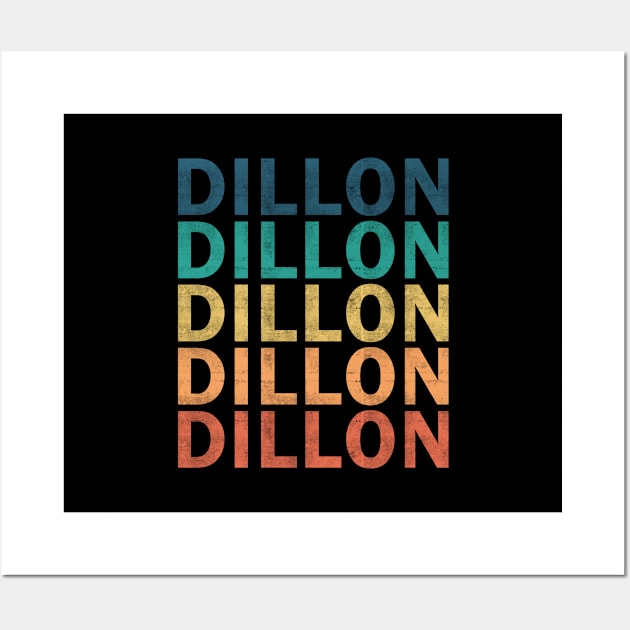 Dillon Name T Shirt - Dillon Vintage Retro Name Gift Item Tee Wall Art by henrietacharthadfield